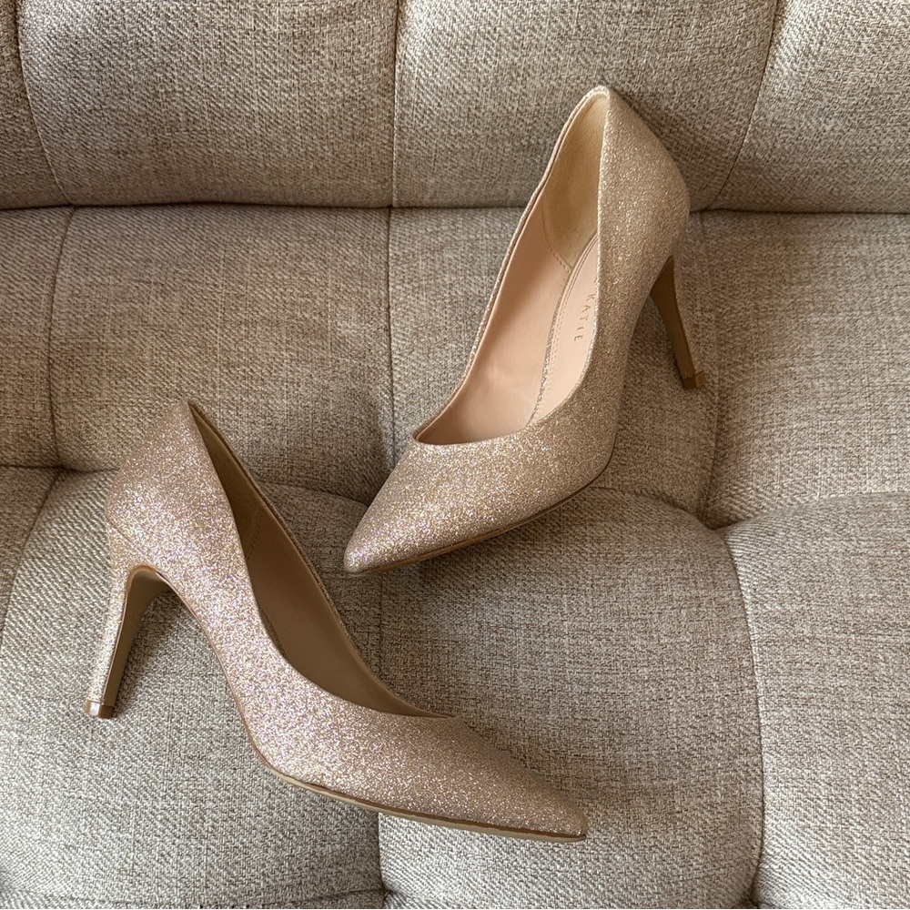 Kelly & Katie Gold Glitter Heels